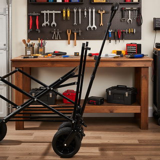 Sunvega Collapsible Wagon with Canopy 480Lbs Capacity 7" All-Terrain Wheels and Mosquito Net
