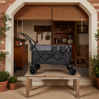 Sunvega Multi-Functional Push-Pull Folding Wagon Cart with 360° All-Terrain Wheels