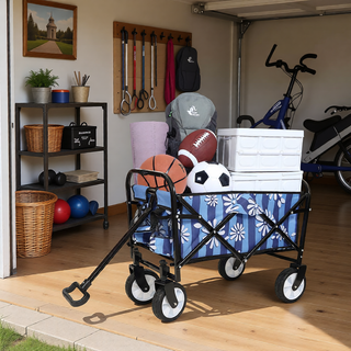 Sunvega Collapsible Foldable Wagon Cart with Colorful Design and Strapping System