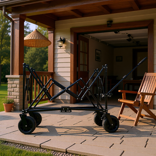 Sunvega Heavy-Duty 480lbs Folding Wagon Cart with Picnic Mat and All-Terrain Wheels