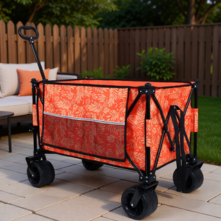 Sunvega Heavy Duty Folding Utility Wagon Cart with 480lbs Capacity and All Terrain Wheels