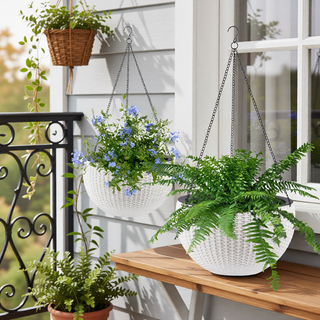 Sunvega 2 Pack Tall 21.7 Inch Crack-Resistant UV-Resistant Matte Planter Box for Indoor Outdoor