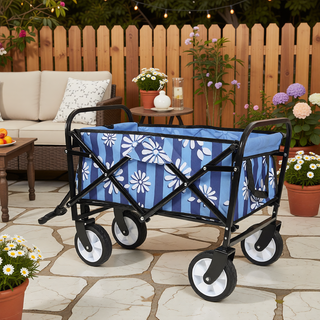 Sunvega Collapsible Foldable Wagon Cart with Colorful Design and Strapping System