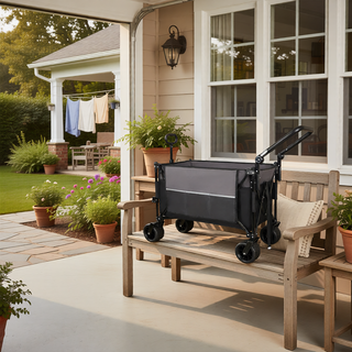Sunvega Multi-Functional Push-Pull Folding Wagon Cart with 360° All-Terrain Wheels