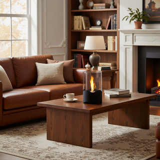 Sunvega Rectangle Tabletop Bio Ethanol Fireplace Burner Heater with Tempered Glass