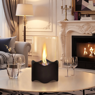 Sunvega Rectangle Tabletop Bio Ethanol Fireplace Burner Heater with Tempered Glass