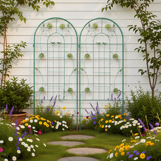 Sunvega Rustproof Metal Garden Trellis for Climbing Plants Outdoor Flower Support 4 Pack