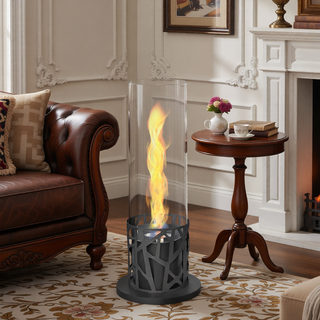 Sunvega Rectangle Tabletop Bio Ethanol Fireplace Burner Heater with Tempered Glass