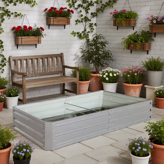 Sunvega 2 Pack Metal Raised Garden Bed Kit for Vegetables Flowers and Herbs