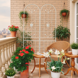 Sunvega Rustproof Metal Garden Trellis for Climbing Plants Outdoor Flower Support