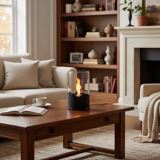 Sunvega Rectangle Tabletop Bio Ethanol Fireplace Burner Heater with Tempered Glass