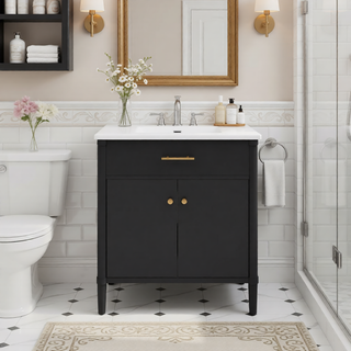 Sunvega 30 Inches Bathroom Vanity with Sink and Soft Close Doors