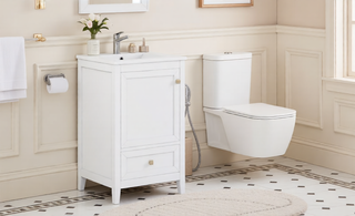 Sunvega 20 Inch Bathroom Vanity with Ceramic Sink and Adjustable Leveling Pads