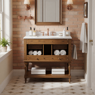 Sunvega 36 Inch Freestanding Vanity Cabinet with Sink Combo and 4 Drawers