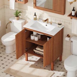 Sunvega 30 Inches Bathroom Vanity with Sink and Soft Close Doors