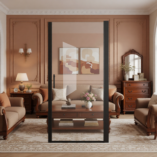 Sunvega 24x72 Inch Brushed Nickel Pivot Shower Door with Half Frame