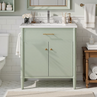 Sunvega 30 Inches Bathroom Vanity with Sink and Soft Close Doors