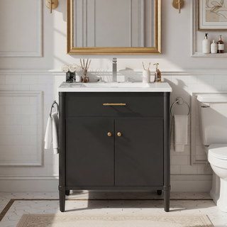 Sunvega 30 Inches Bathroom Vanity with Sink and Soft Close Doors