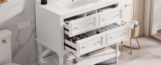 Sunvega 36 Inch Freestanding Vanity Cabinet with Sink Combo and 4 Drawers