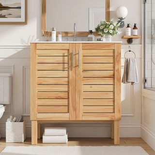 Sunvega 30 Inches Bathroom Vanity with Sink and Soft Close Doors