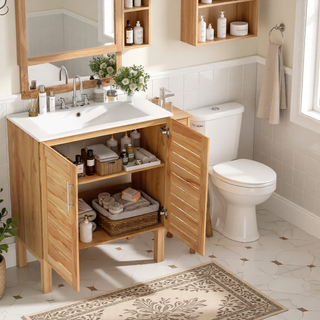 Sunvega 30 Inches Bathroom Vanity with Sink and Soft Close Doors