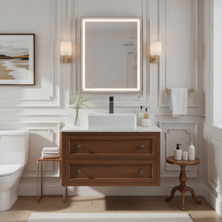 Sunvega White Ceramic Countertop Basin with High-Gloss Stain-Resistant Finish
