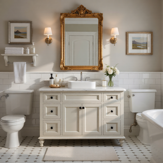 Sunvega White Ceramic Countertop Basin with High-Gloss Stain-Resistant Finish