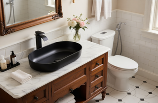 Sunvega 24x14 Inch White Oval Acrylic Above Counter Bathroom Vessel Sink