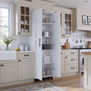 Sunvega Black Multistorage Pantry Cabinet with One Drawer and Two Shelves