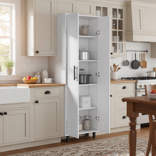 Sunvega Black Multistorage Pantry Cabinet with One Drawer and Two Shelves