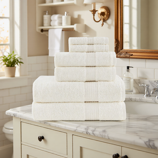 Sunvega GOTS Certified 650GSM Organic Long Staple Cotton 6 Piece Towel Set