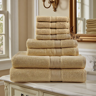 Sunvega 8-Piece Premium Cotton Towel Set with Antimicrobial Treatment for Health and Wellness