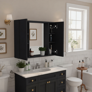 Sunvega Black Multistorage Pantry Cabinet with One Drawer and Two Shelves