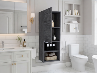 Sunvega White 32 Inch High Medicine Cabinet with Two Internal and External Shelves