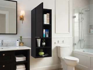 Sunvega White 32 Inch High Medicine Cabinet with Two Internal and External Shelves