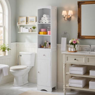 Sunvega Modern Freestanding Bathroom Cabinet with Drawer and Adjustable Shelf