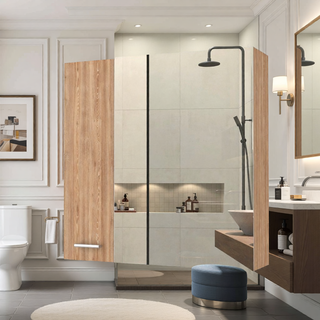 Sunvega Double Door Medicine Cabinet with Four Interior Shelves and Ample Mirror