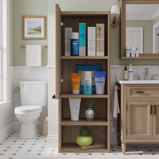 Sunvega Milwaukee Medicine Cabinet with Two Interior Shelves and Semi-Open Bottom