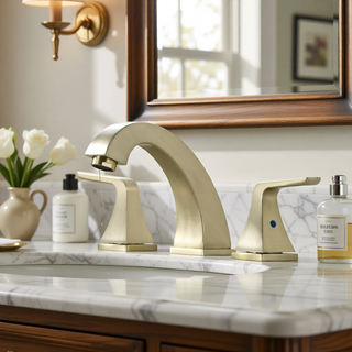 Sunvega Widespread Two Handle Bathroom Faucet with Pop Up Drain Brushed Nickel
