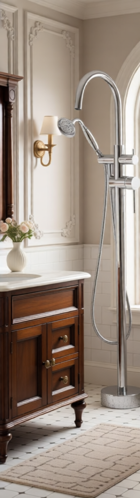 Sunvega Freestanding Bathtub Faucet in Matte Black with Handheld Shower
