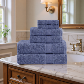 Sunvega GOTS Certified 650GSM Organic Long Staple Cotton 6 Piece Towel Set