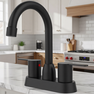 Sunvega Oil Rubbed Bronze Centerset Two Handle Bathroom Sink Faucet