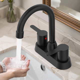 Sunvega Oil Rubbed Bronze Centerset Two Handle Bathroom Sink Faucet
