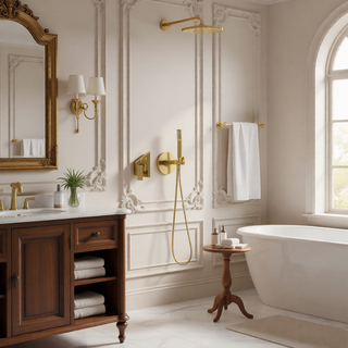 Sunvega Ceiling Mount Square Rainfall Shower System with Handheld Spray and Matte Black Finish