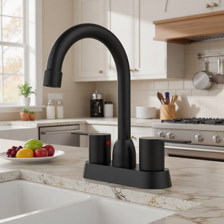 Sunvega Oil Rubbed Bronze Centerset Two Handle Bathroom Sink Faucet