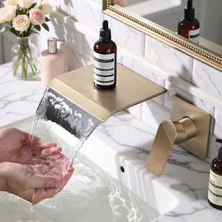 Sunvega Wall Mount Waterfall Tub Filler with Rough in Valve and High Flow Spout