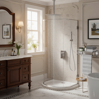 Sunvega Ceiling Mount Square Rainfall Shower System with Handheld Spray and Matte Black Finish