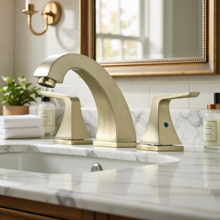 Sunvega Widespread Two Handle Bathroom Faucet with Pop Up Drain Brushed Nickel