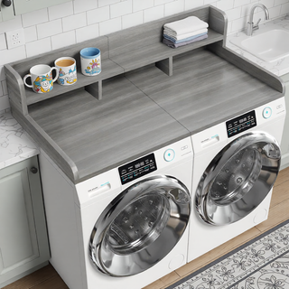 Sunvega Waterproof MDF Washer Dryer Countertop with Non-slip Pads and High Edge