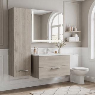 Sunvega Double Door Medicine Cabinet with Four Interior Shelves and Ample Mirror